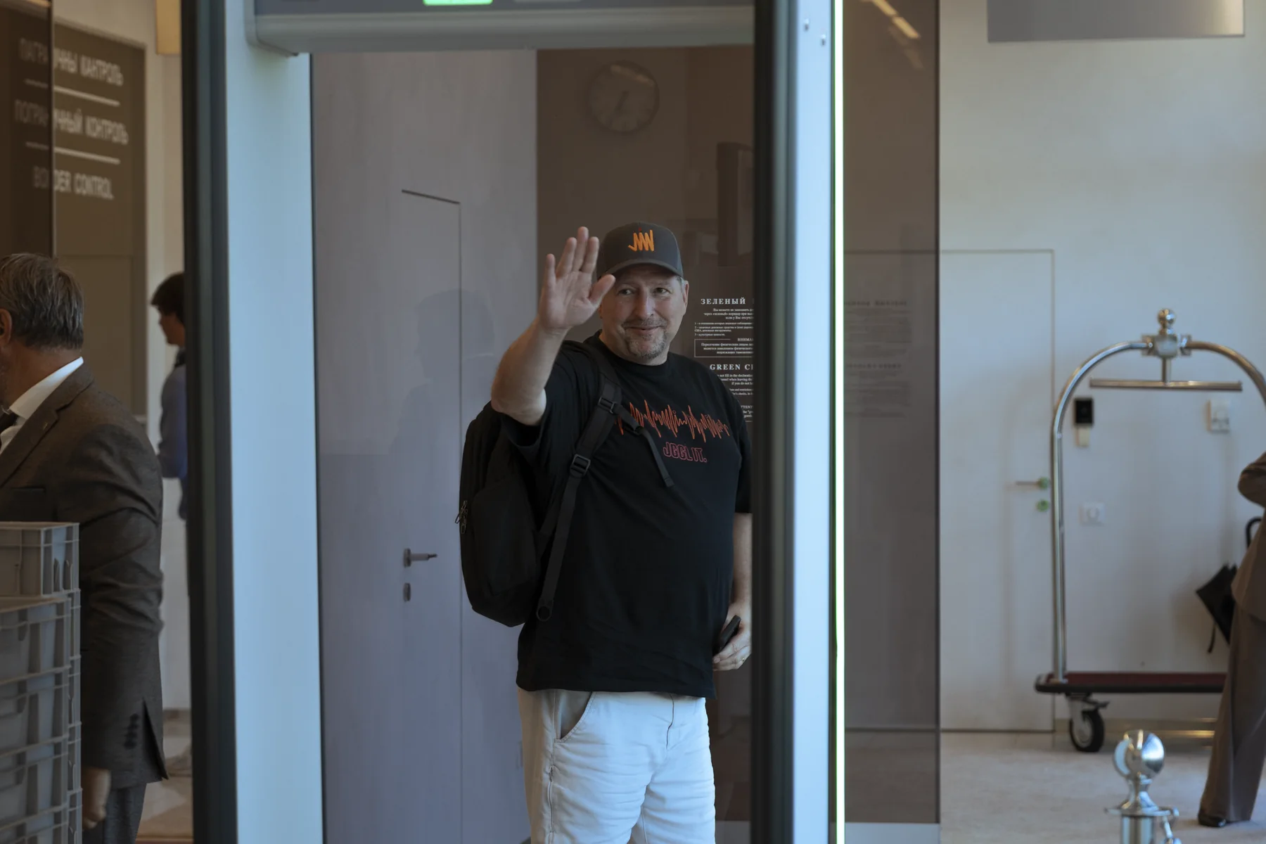 Brad Barton waving